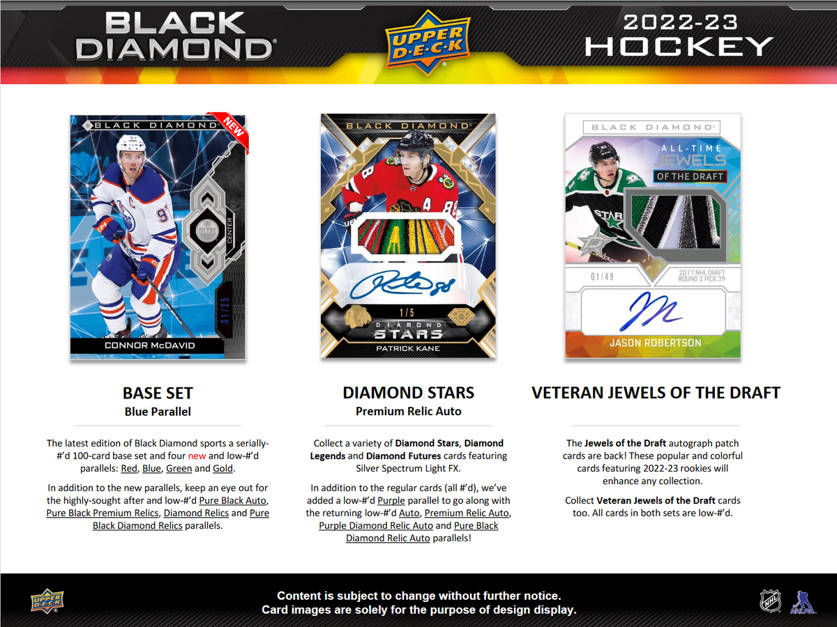 2022-23 Upper Deck Black Diamond Hockey Hobby 5 Box Case
