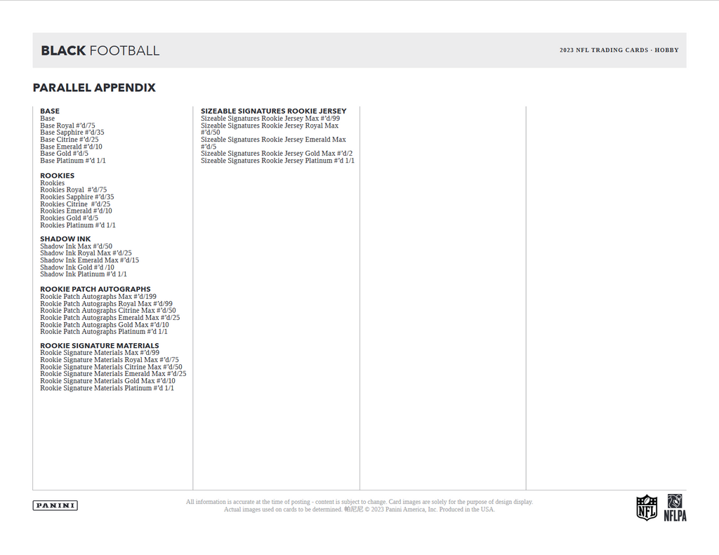 2023 Panini Black Football Hobby 12 Box Case