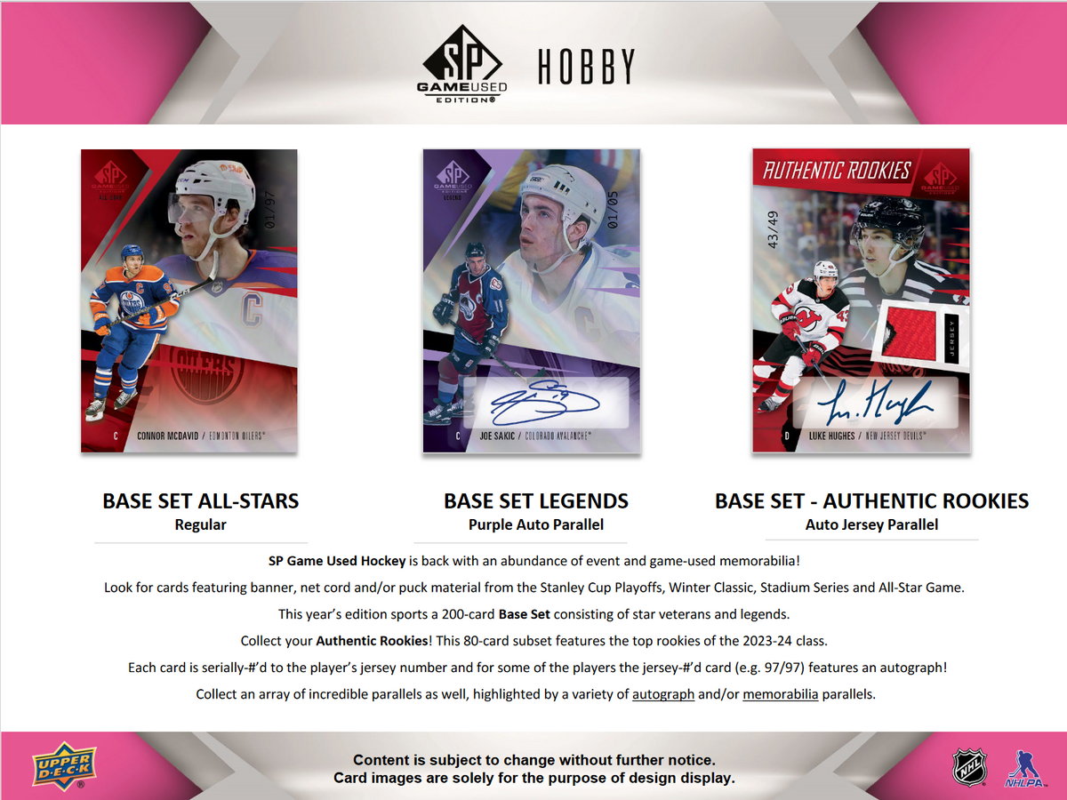 2023-24 Upper Deck SP Game Used Hockey Hobby Box