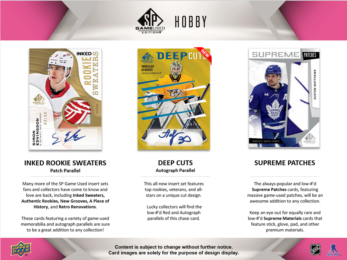 2023-24 Upper Deck SP Game Used Hockey Hobby Box