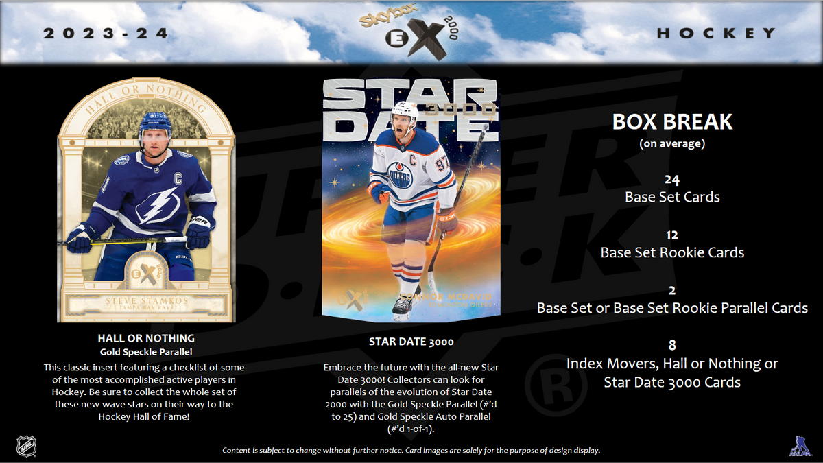 2023-24 Upper Deck Skybox E-X 2000 Hockey Hobby 12 Box Case