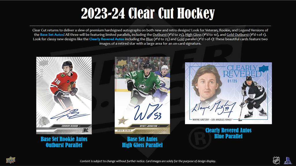 2023-24 Upper Deck Clear Cut Hockey Hobby 30 Box Case